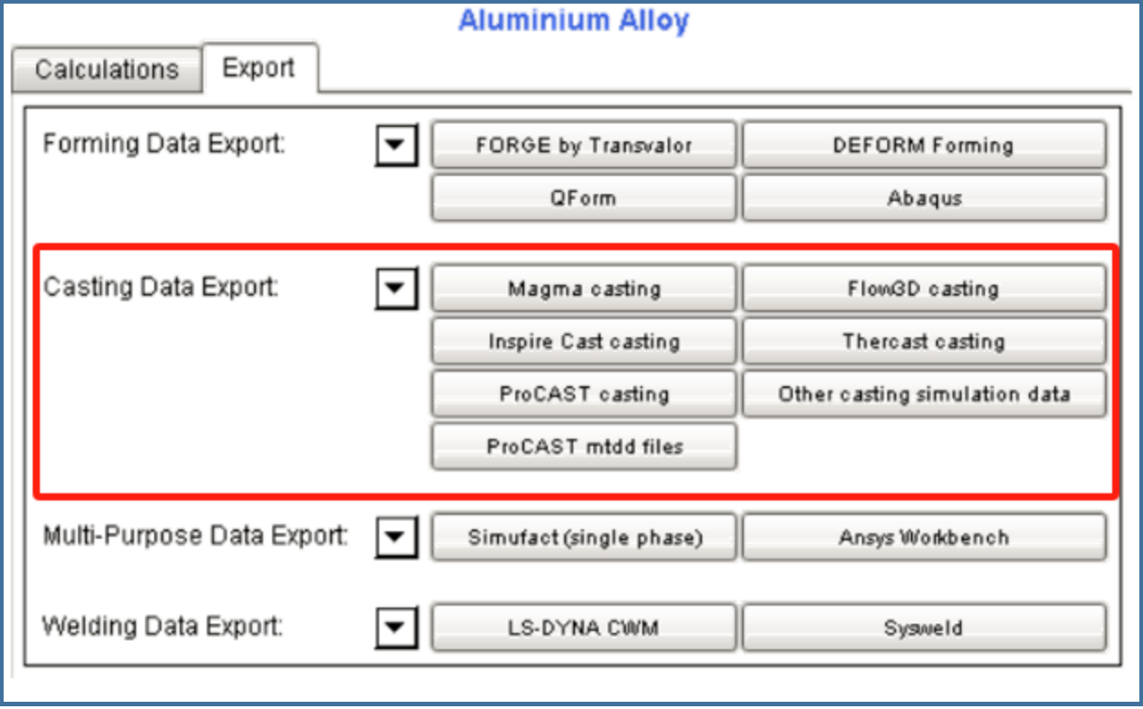 JMatPro与压铸CAE软件联合仿真模块